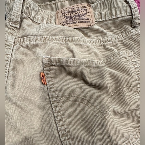 Womens size 38w 30L Tan Coloured ORANGE tab Levis Corduroy Pants - Picture 3 of 3